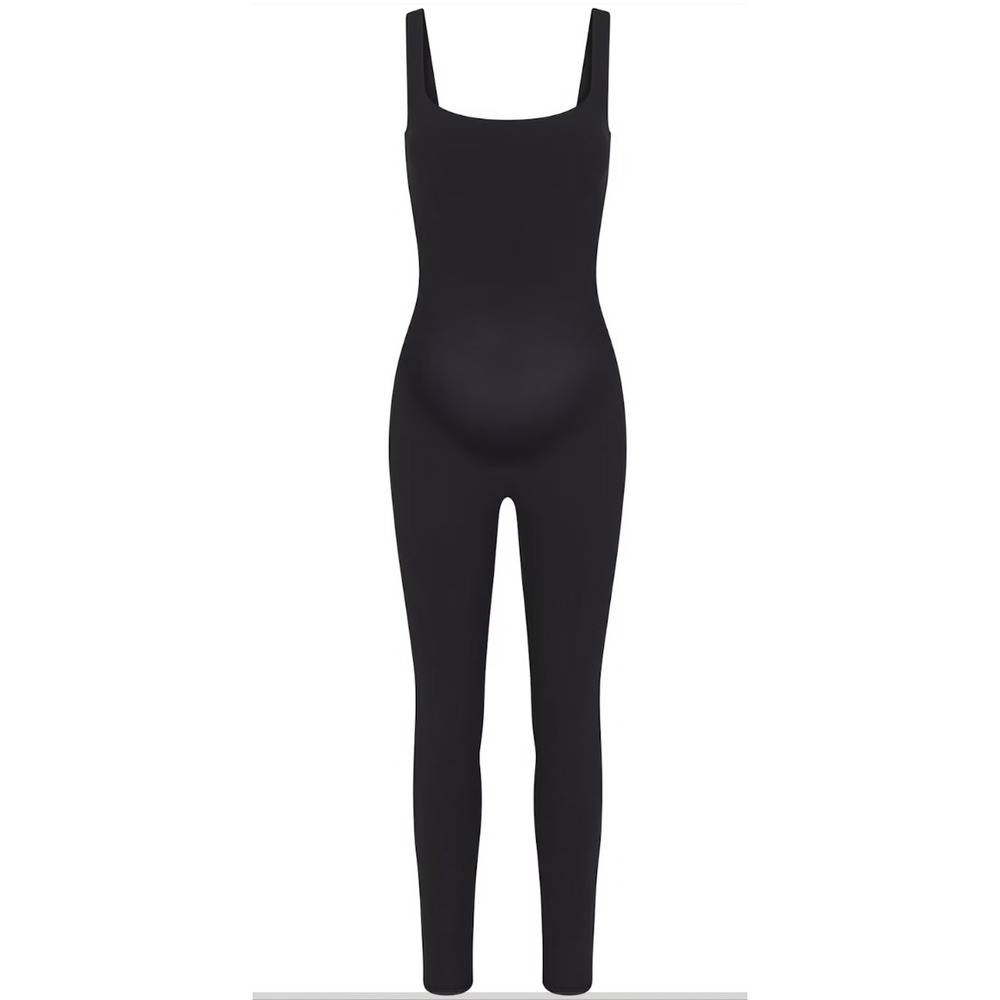 Skims Fits Everybody Maternity Catsuit Onyx Black Jumpsuit OS-FUL-4386 Small
